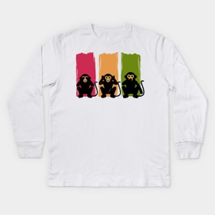 REGGAE -Three wise monkeys Kids Long Sleeve T-Shirt